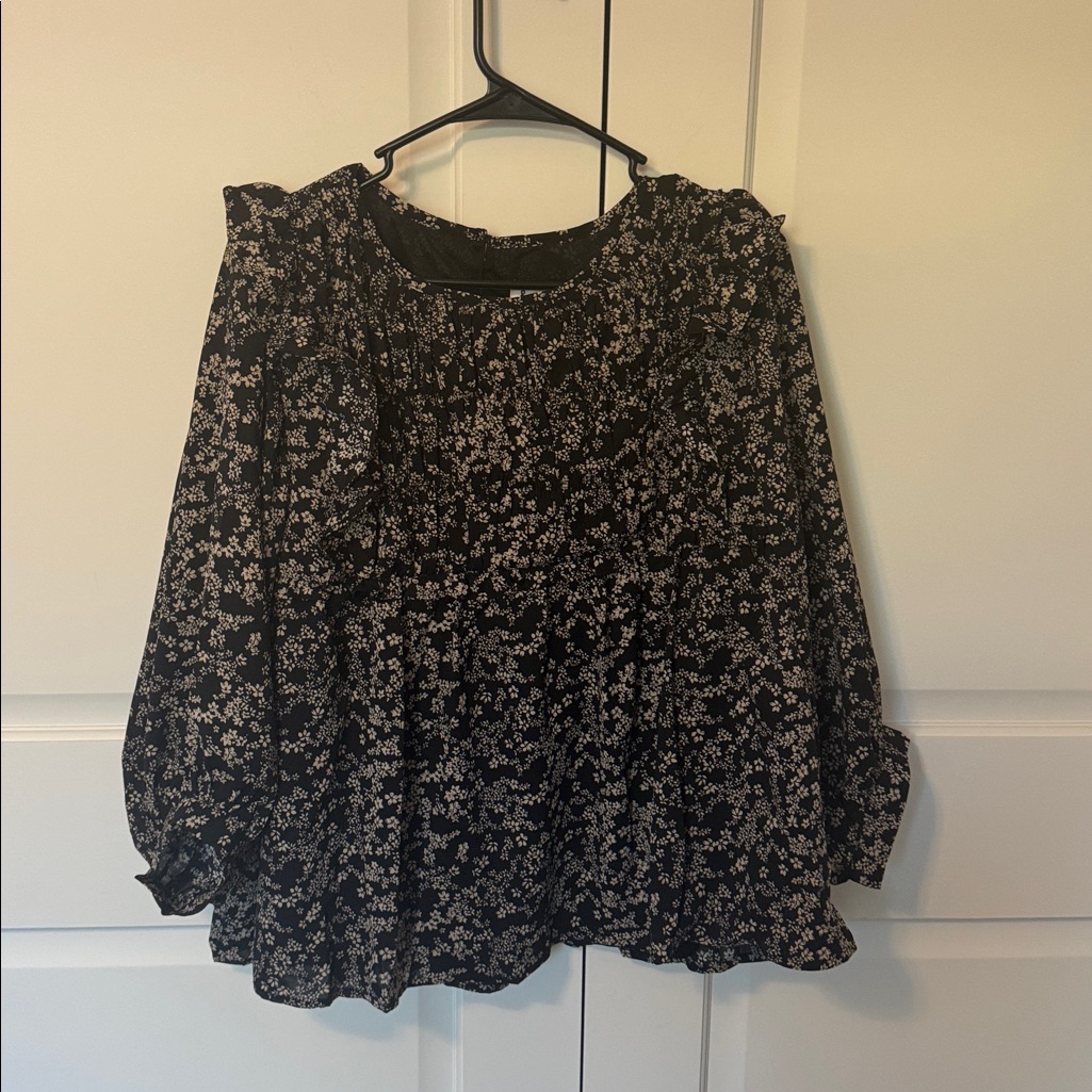 Bohme Black And White Floral Top